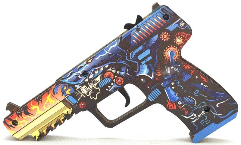 Оружие игровое / резинкострел пистолет Файв Севен 2 – Кибер-акула (деревянный)