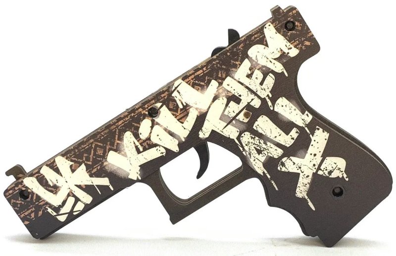 Оружие игровое / резинкострел пистолет Глок 18 2 – Пустынный повстанец (деревянный)