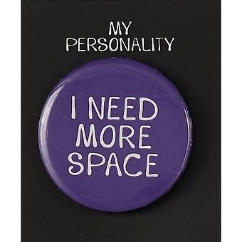 Значок круглый I Need More Space (фиолетовый) (металл) (38мм)