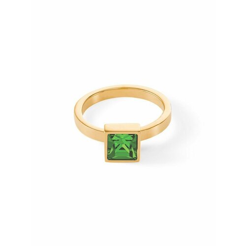 Кольцо Coeur de Lion, кристалл, размер 18, зеленый, желтый