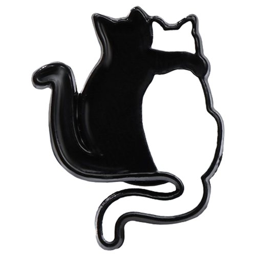 Значок 'Коты' объятие, цвет чёрно-белый в чёрном металле 7943804