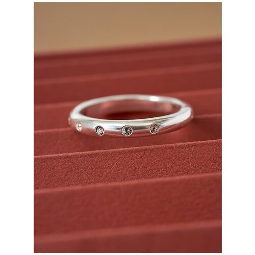 Ювелирная бижутерия, кольцо покрытое серебром с ювелирным стеклом PRECIOSA