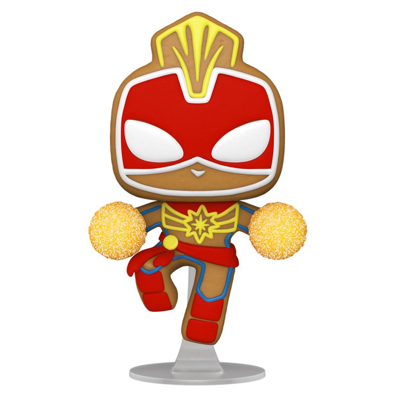 Фигурка Funko POP Marvel: Holiday – Gingerbread Captain Marvel Bobble-Head (9,5 см)