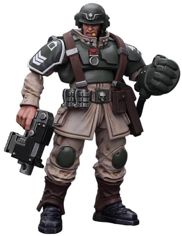 Фигурка Warhammer 40 000: Astra Militarum – Cadian Command Squad Veteran Sergeant with Power Fist 1:18 (10,7 см)