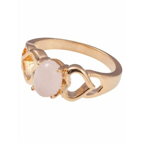 Кольцо помолвочное Lotus Jewelry, кварц, размер 18, розовый