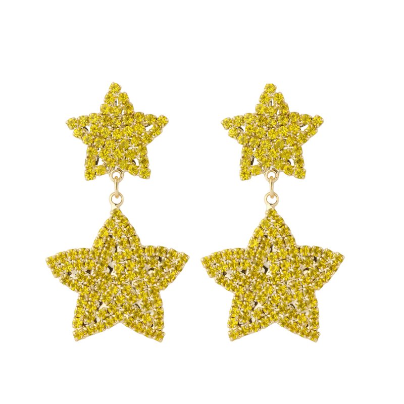 Herald Percy Желтые серьги-звезды с кристаллами