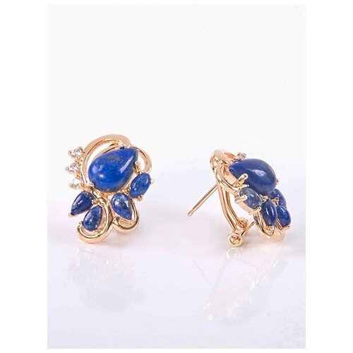 Серьги Lotus Jewelry, лазурит, синий