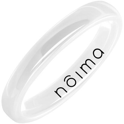 NOIMA Кольцо керамическое мужское женское белое гладкое 3мм 18 размер