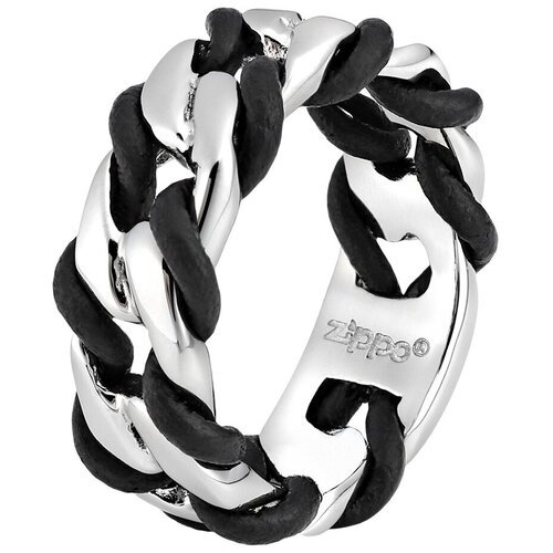 Кольцо Zippo, нержавеющая сталь, гравировка, серебряный, черный