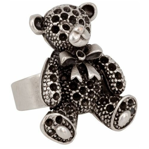 Кольцо бижутерное Медведь (Безразмерное, Бижутерный сплав, Серебристый) 55019