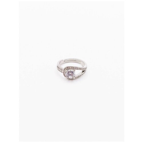 Ювелирная бижутерия, безразмерное кольцо, покрытое серебром с кристаллами Swarovski
