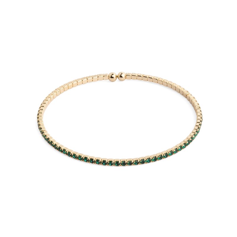 Herald Percy Золотистый браслет с зелеными кристаллами