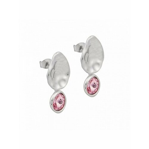 Серьги Fiore Luna, кристаллы Swarovski, серый, розовый