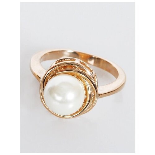 Кольцо помолвочное Lotus Jewelry, жемчуг культивированный, размер 18, белый