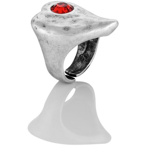 Кольцо L'attrice di base, кристалл, размер 18, серебряный, красный
