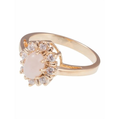 Кольцо помолвочное Lotus Jewelry, кварц, размер 18, розовый