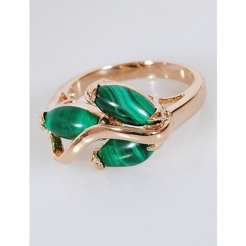 Кольцо помолвочное Lotus Jewelry, малахит, размер 17, зеленый