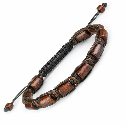Плетеный браслет Everiot, размер 19 см, коричневый