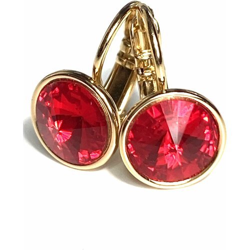 Серьги Florento, кристаллы Swarovski, хрусталь, размер/диаметр 9 мм, красный