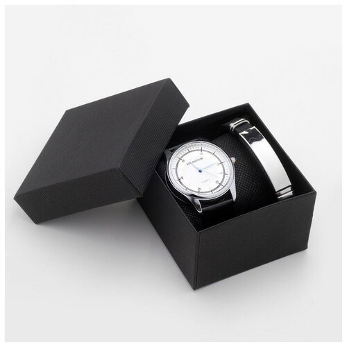 Подарочный набор 2 в 1 'Bolingdun': наручные часы, d=4.2 см, браслет
