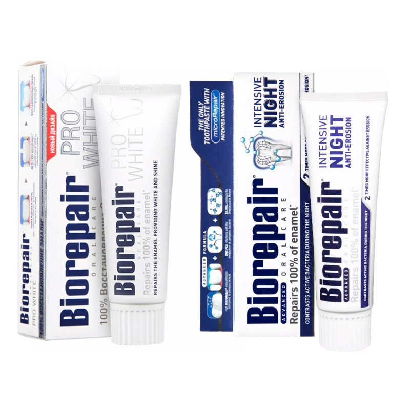 Biorepair Набор зубных паст для сохранения белизны, 2х75 мл (Biorepair, Отбеливание и лечение)