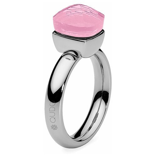 Кольцо Qudo, кристалл, размер 17.2, серебряный, розовый