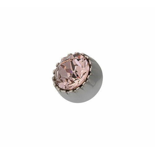 Шарм Qudo, кристаллы Swarovski, розовый, серый