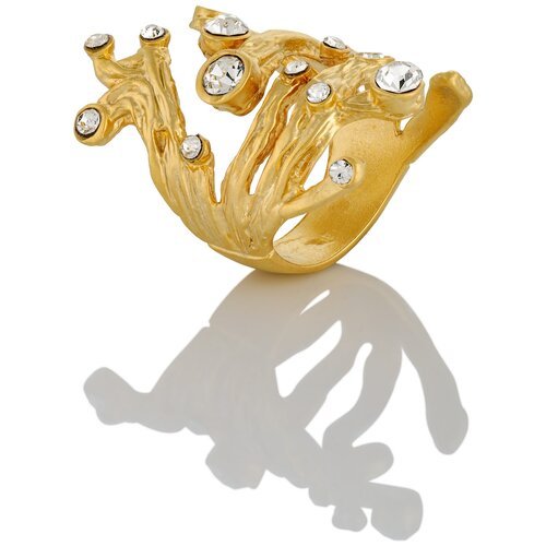 Кольцо L'attrice di base, кристалл, размер 17, золотой