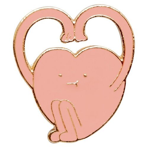 Значок металлический Сердце (Клипса, Розовый) 53205