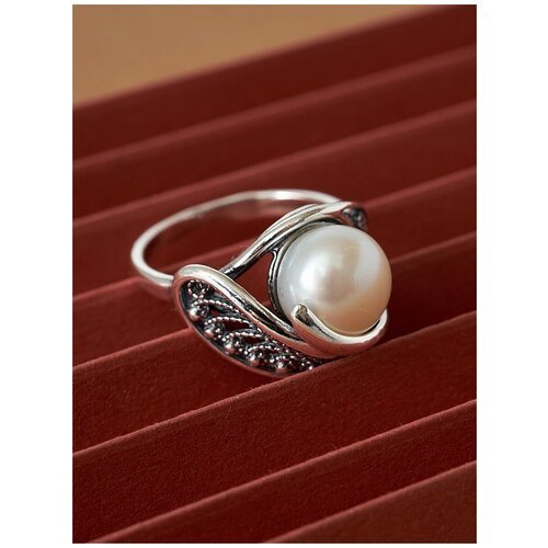 Кольцо Shine & Beauty, жемчуг имитация, размер 19, серебряный
