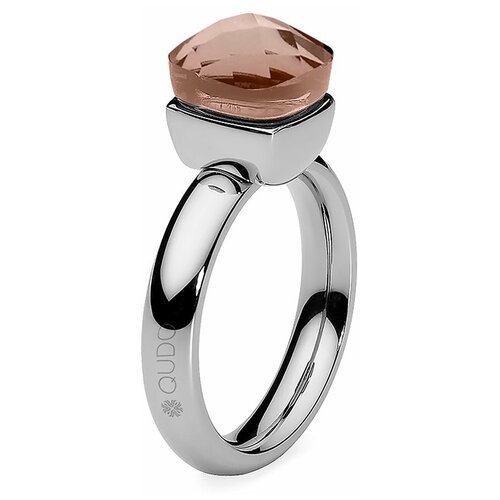 Кольцо Qudo, кристалл, размер 16.5, коричневый, серебряный