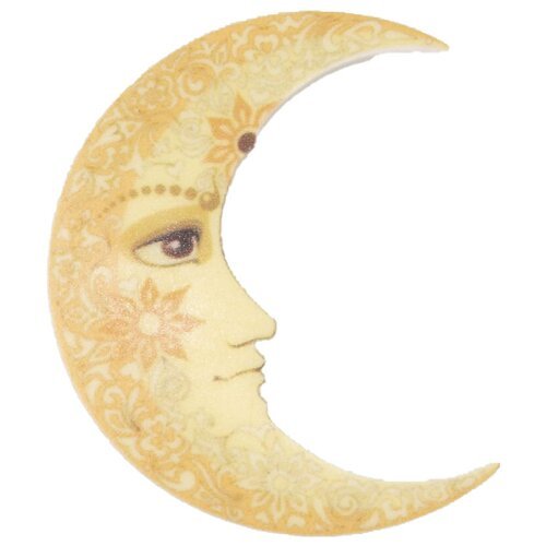 Значок бижутерный Луна (Замок-булавка, Акрил, Желтый) 52094