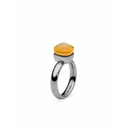 Кольцо Qudo, кристалл, размер 17.2, желтый, серебряный