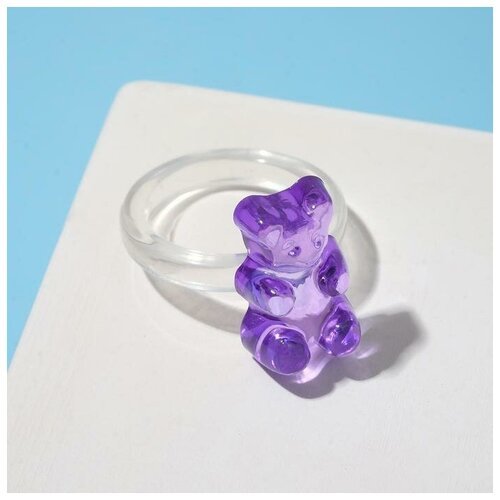 Кольцо 'Мармеладный мишка', цвет фиолетовый, размер 16