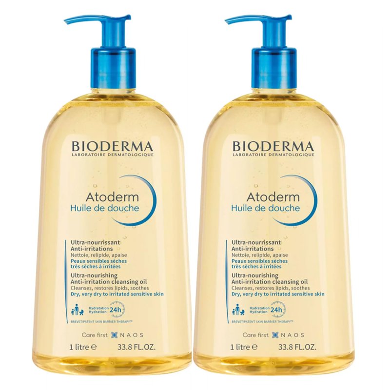 Bioderma Набор: увлажняющее масло для душа, 2х1 л (Bioderma, Atoderm)