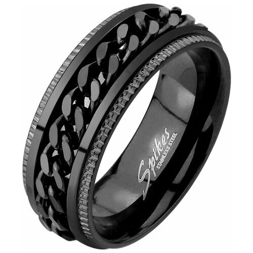 Кольцо обручальное Spikes, нержавеющая сталь, размер 20, черный