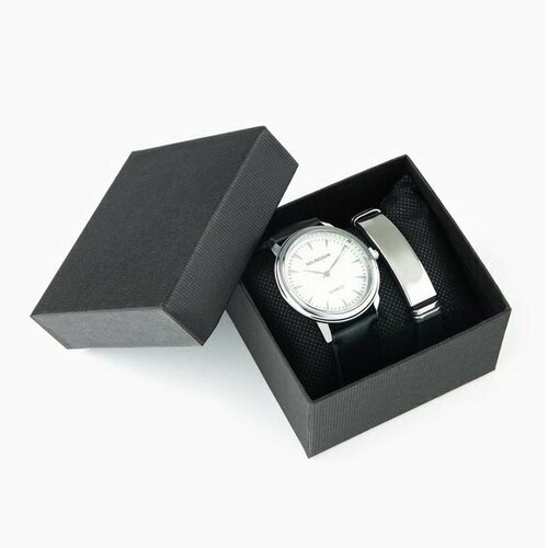 Мужской подарочный набор Bolingdun 2 в 1: наручные часы, браслет, d-4.6 см
