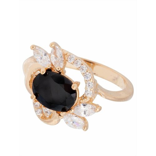 Кольцо помолвочное Lotus Jewelry, фианит, размер 18, черный