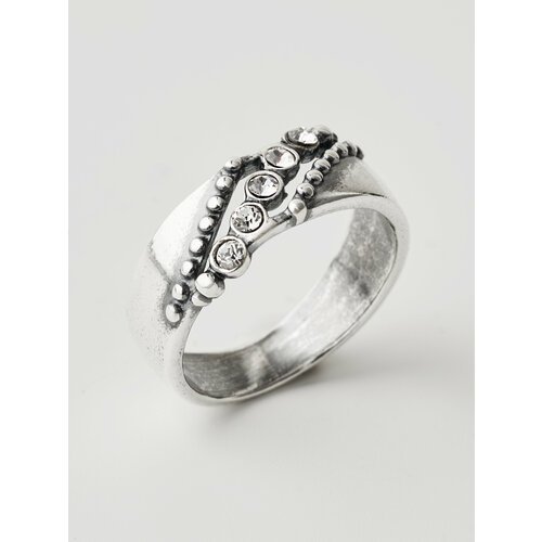 Кольцо Shine & Beauty, кристаллы Preciosa, размер 19.5, серебряный