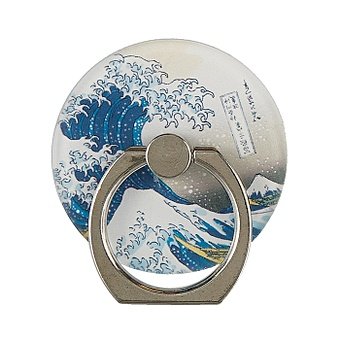 Держатель-кольцо для телефона Кацусика Хокусай Большая волна (металл) (коробка)