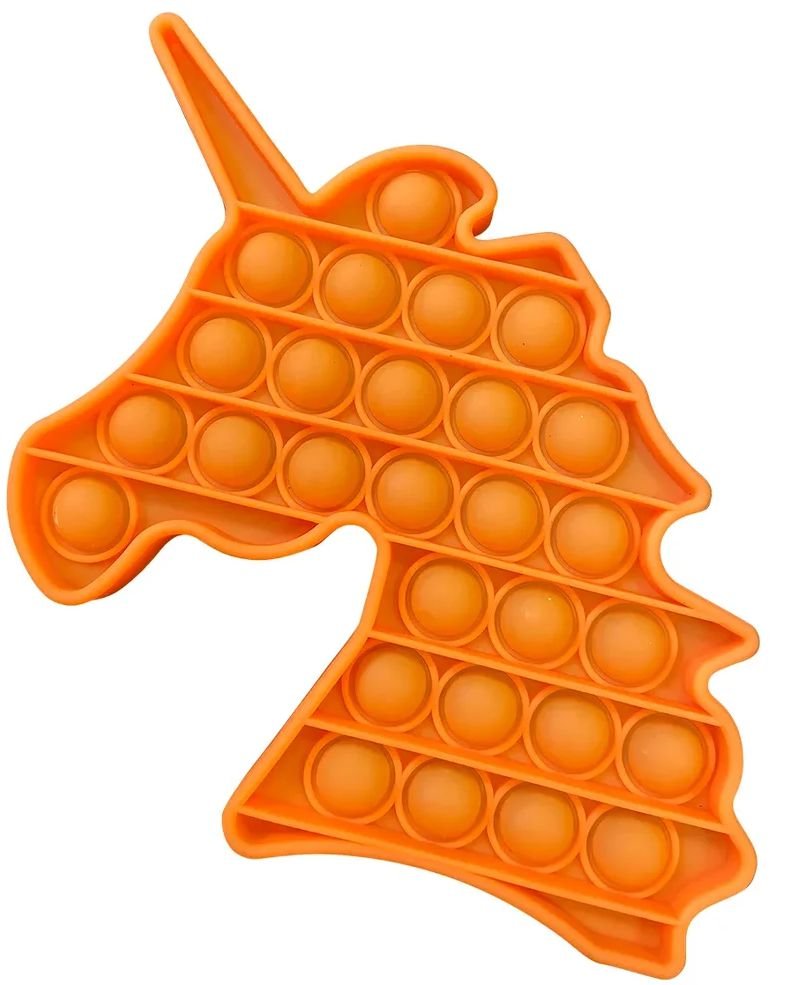 Игрушка пупырка-антистресс Pop it – Единорог оранжевый 4