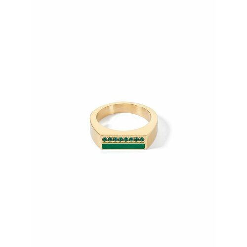 Кольцо Coeur de Lion, кристалл, эмаль, размер 17.2, зеленый