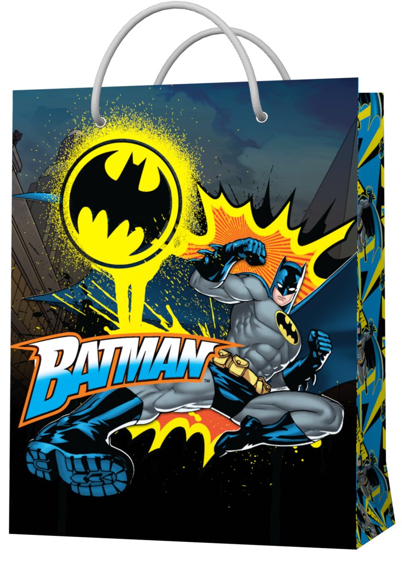 Пакет подарочный DC Comics: Batman (большой) (сине-чёрный паттерн)