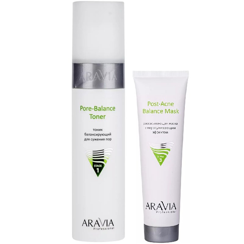 Aravia Professional Набор для проблемной и жирной кожи: маска, 100 мл + тоник, 250 мл (Aravia Professional, Уход за лицом)