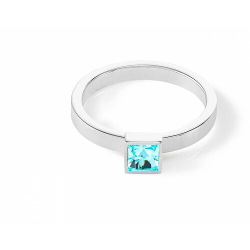 Кольцо Coeur de Lion, кристалл, размер 18, голубой, серебряный
