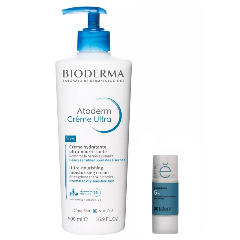 Beauty сеты Набор: Bioderma крем Atoderm Ultra 500 мл + Etat Pur сыворотка с D-пантенолом 15 мл (Beauty сеты, Для лица)