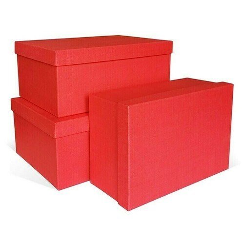Коробка подарочная РутаУпак Рогожка, красная, 350 х 250 х 150 мм