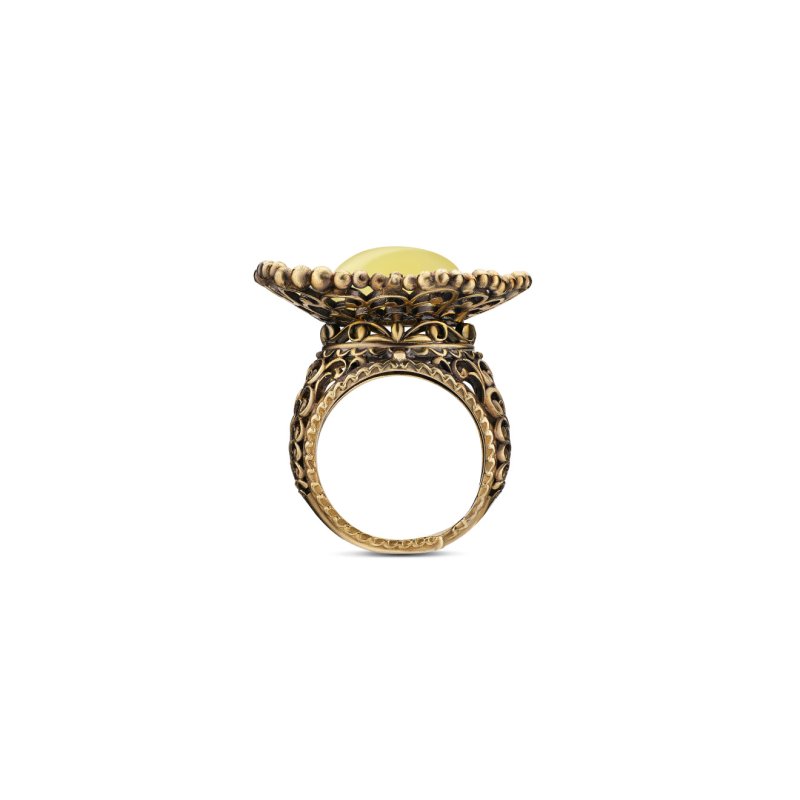 Fiore di Firenze Позолоченное кольцо Beatrice с нефритом