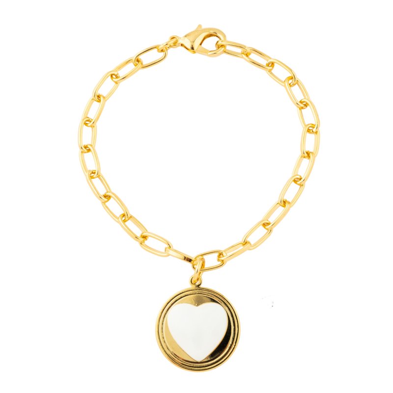Aqua Золотистый браслет с медальоном с сердцем