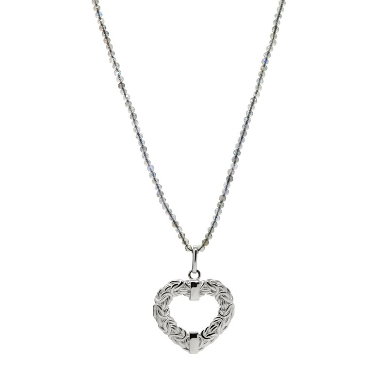 Serebriciti Jewelry Колье из лабрадора с подвеской-сердцем